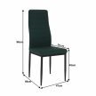 Szék, smaragd szövet/fekete fém, COLETA NOVA