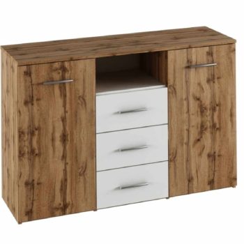 Komód, sonoma tölgyfa/fehér, GABRIELA