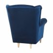 Füles fotel puffal, szövet kék, ASTRID