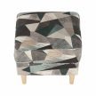 Füles fotel puffal, szövet barna-zöld minta, ASTRID