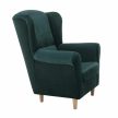 Füles fotel, szövet smaragd, CHARLOT