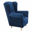 Füles fotel, szövet kék, CHARLOT