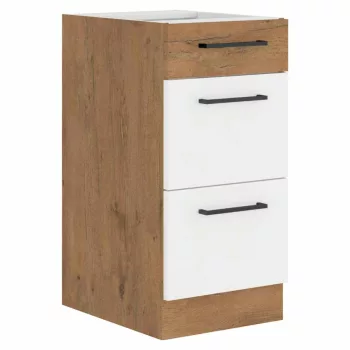   Alsó szekrény, lancelot tölgy/ fehér extra magas fényű HG, VEGA D40 3S BB