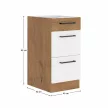 Alsó szekrény, lancelot tölgy/ fehér extra magas fényű HG, VEGA D40 3S BB