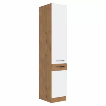   Magas szekrény, lancelot tölgy/ fehér extra magas fényű HG , VEGA 40 DK-210 2F