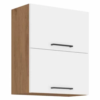   Felső szekrény, lancelot tölgy / fehér extra magas fényű HG, VEGA 60 GU-72 2F