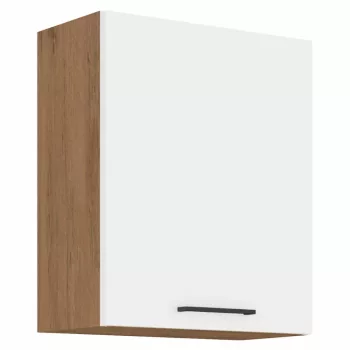   Felső szekrény, lancelot tölgy / fehér extra magas fényű HG, VEGA 60 G-72 1F