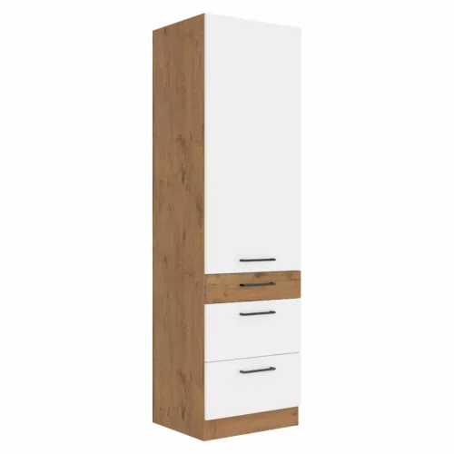 Felső szekrény, lancelot tölgy / fehér extra magas fényű HG, VEGA 60 DKS-210 3S  1F