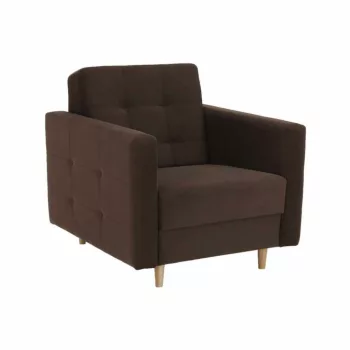   Szövetborítású fotel, barna (csokoládé), AMEDIA | Barna | Fa