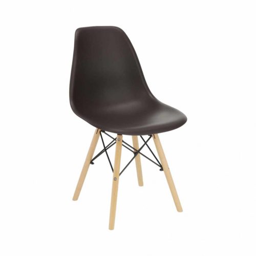 Modern szék, bükk+ műanyag, szín: sötétbarna, CINKLA 3 NEW
