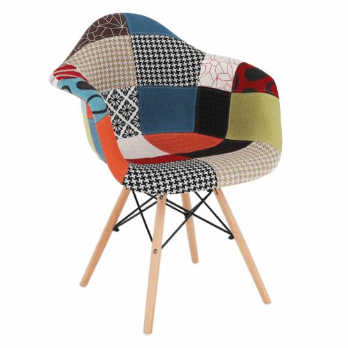 Fotel, bükkfa + patchwork minta, TOBO NEW