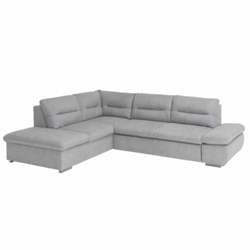 Sarokülőgarnitúra, világosszürke, balos, LENAKO