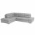 Sarokülőgarnitúra, világosszürke, balos, LENAKO