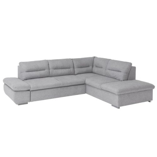 Sarokülőgarnitúra, világosszürke, jobbos, LENAKO