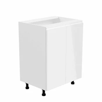   Alsószekrény, fehér/fehér extra magasfényű, AURORA D602F