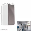 Felsőszekrény, fehér/szürke extra magasfényű, jobbos, AURORA G30