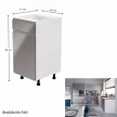 Alsószekrény, fehér/szürke extra magasfényű, balos, AURORA D40S1