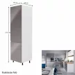 Élelmiszer szekrény, fehér/szürke extra magasfényű, balos, AURORA D60R