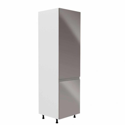 Hűtő beépítő szekrény, fehér/szürke extra magasfényű, jobbos, AURORA D60ZL