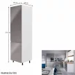 Hűtő beépítő szekrény, fehér/szürke extra magasfényű, balos, AURORA D60ZL