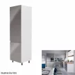 Hűtő beépítő szekrény, fehér/szürke extra magasfényű, balos, AURORA D60ZL