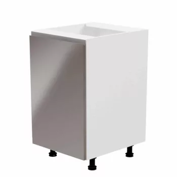   Alsószekrény, fehér/szürke extra magasfényű, balos, AURORA D601F