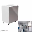 Alsószekrény, fehér/szürke extra magasfényű, AURORA D602F