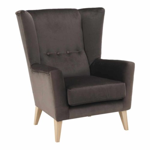 Fotel-füles, taupe-szürke-barna/bükk, Rodeza