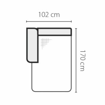   Ottomán rakodótérrel, szövet mentol/krém, balos, GEVONA OSBL