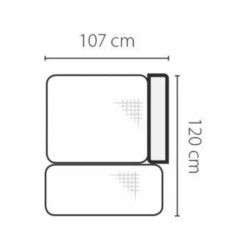   Ottomán rakodótérrel OSP, szövet mentol/krém, jobbos, GEVONA