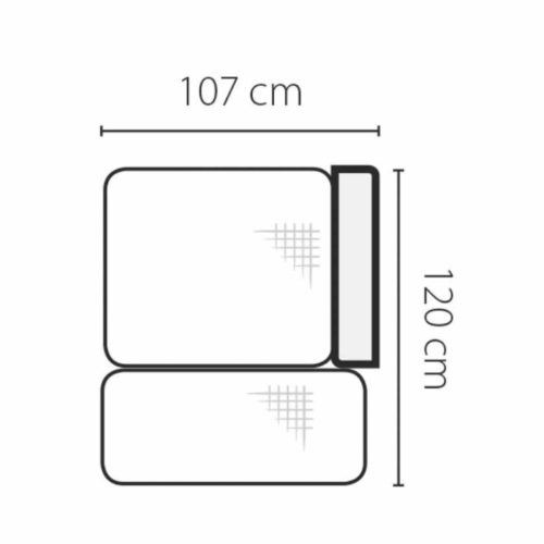 Ottomán rakodótérrel OSP, szövet mentol/krém, jobbos, GEVONA