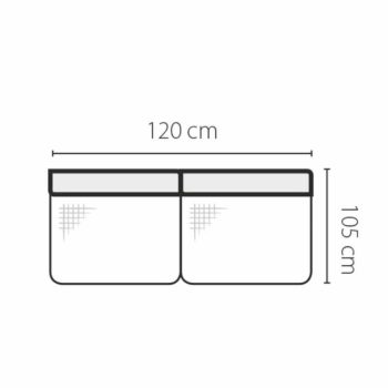   2-személyes kanapé rakodótérrel 2S, szövet mentol/krém, GEVONA