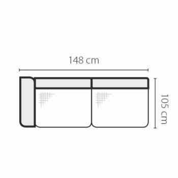   2-személyes kanapé rakodótérrel, szövet mentol/krém, balos, GEVONA 2SBL