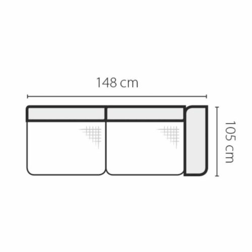 2-személyes kanapé rakodótérrel, szövet mentol/krém, jobbos, GEVONA 2SBP