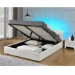 Franciaágy RGB LED világítással, fehér, 160x200, JADA