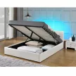 Franciaágy RGB LED világítással, fehér, 180x200, JADA NEW