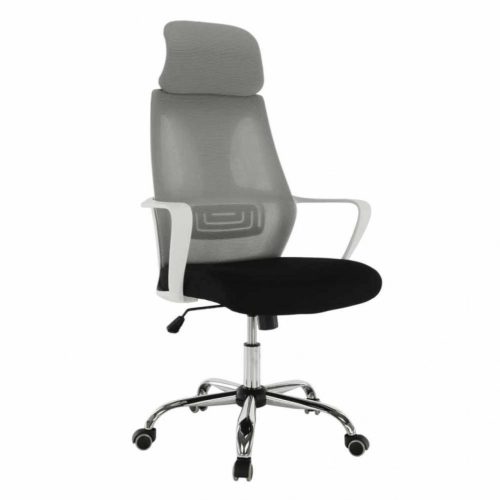Irodai szék, szürke/fekete/fehér anyag, TAXIS