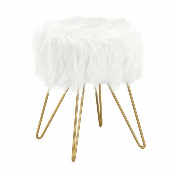 Puff, fehér/arany bevonat, JAMINA