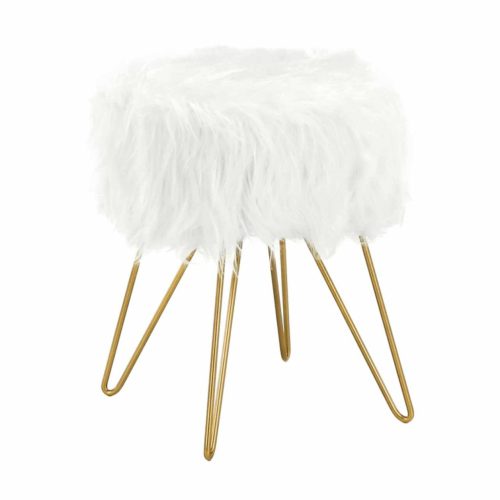 Puff, fehér/arany bevonat, JAMINA