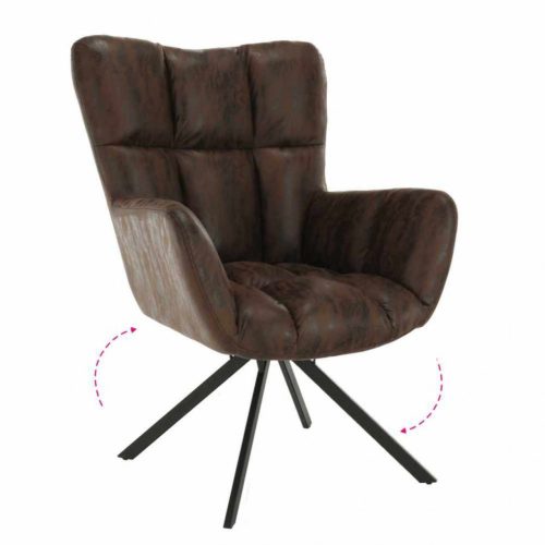 Dizájnos pörgő fotel, barna/fekete, KOMODO