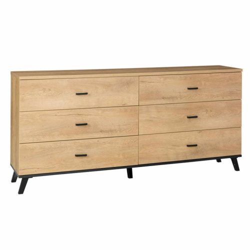 Komód, lefkas tölgy/fekete, SIRAN TYP 5