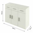 Komód, fehér, RESITA TYP 3