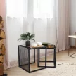Kétrészes dohányzóasztal szett, tölgy/fekete, RIMBO