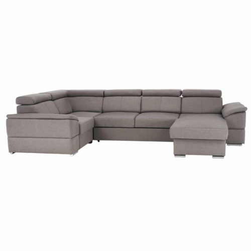 Ülőgarnitúra, szürkésbarna Taupe, jobbos kivitelezés, SEGORIA ROH U