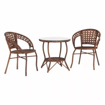 Kerti rattan szett 1+2, barna, JARUB