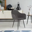 Dizájnos fotel, szürke Velvet anyag, ZIRKON
