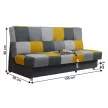 Kanapé, anyag mustár/szürke, ALABAMA