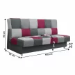 Kanapé, anyag bordó/szürke, ALABAMA