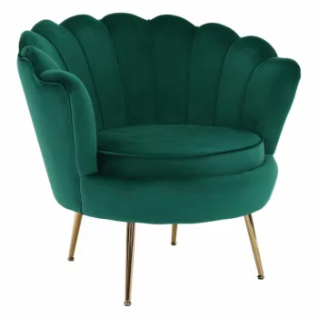   Art-deco desing fotel,  smaragd bársony szövet/arany króm- arany, NOBLIN