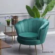 Art-deco desing fotel,  smaragd bársony szövet/arany króm- arany, NOBLIN